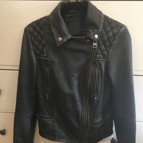 All Saints Cargo Leather Biker Jacket - Picture 7 of 8
